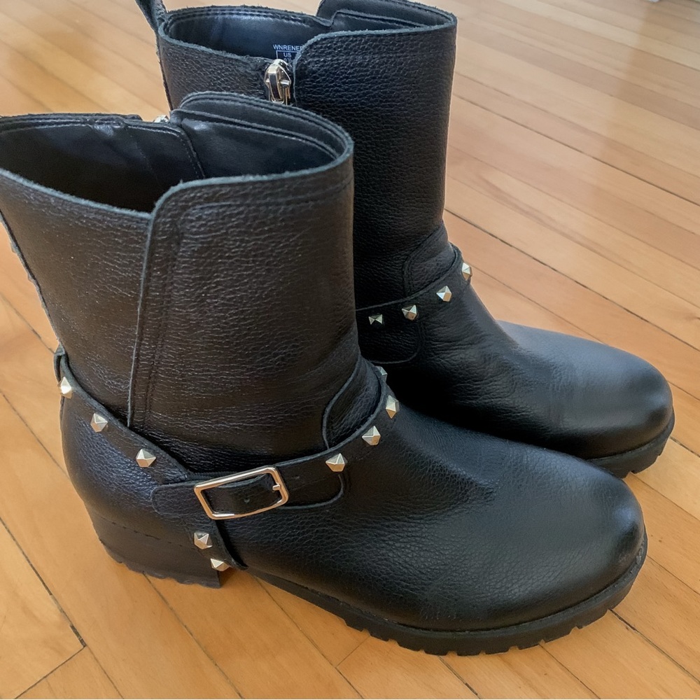 Nine West Black Studded Ankle Boots